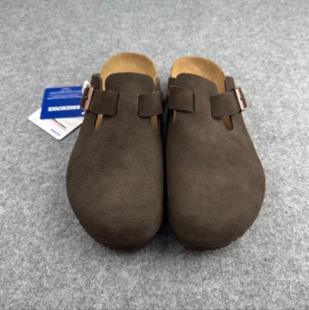 NEW WITH BOX Women's Size 10 Mocha (Brown) Boston Birkenstock Clog (Narrow) - Picture 2 of 3